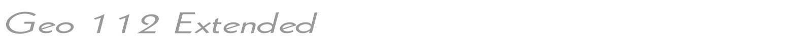 Geo 112 Extended font preview
